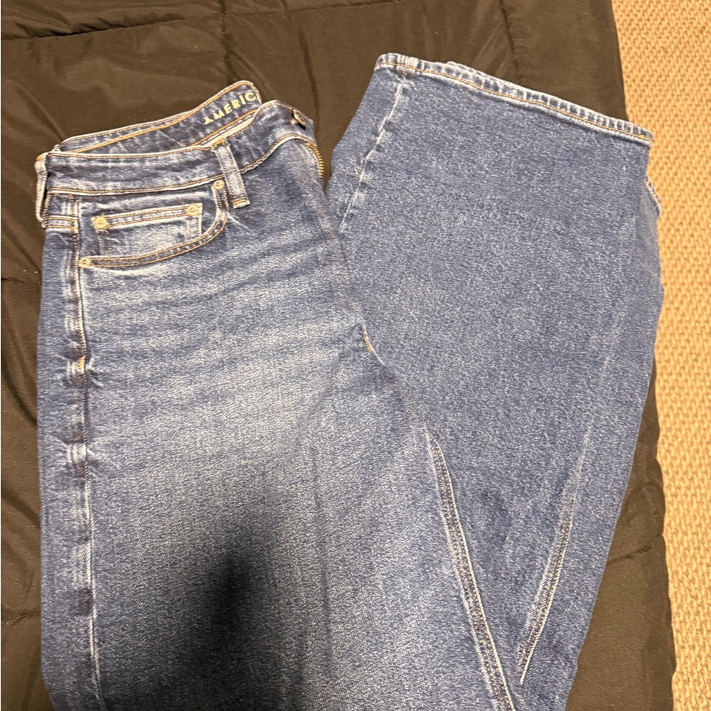 American Eagle Outfitters Straight-Leg Women's Jeans in Blue Denim